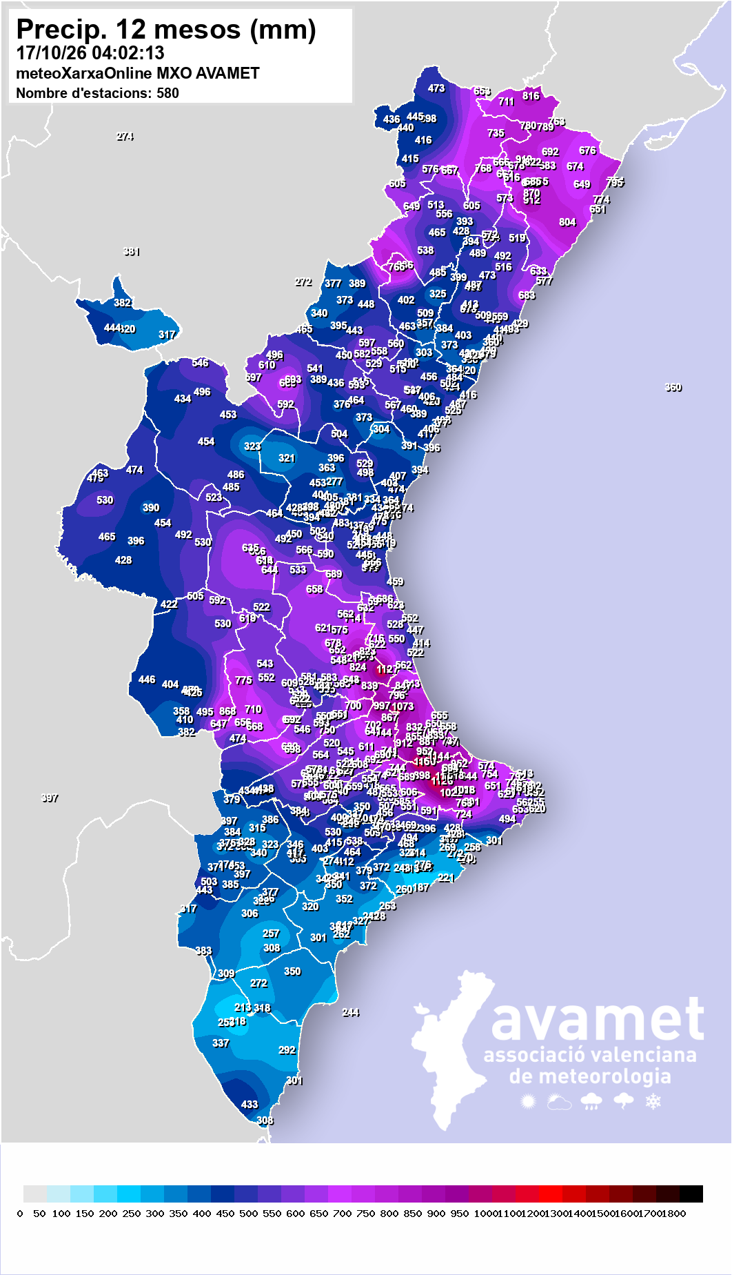 Precipitació 12 mesos
