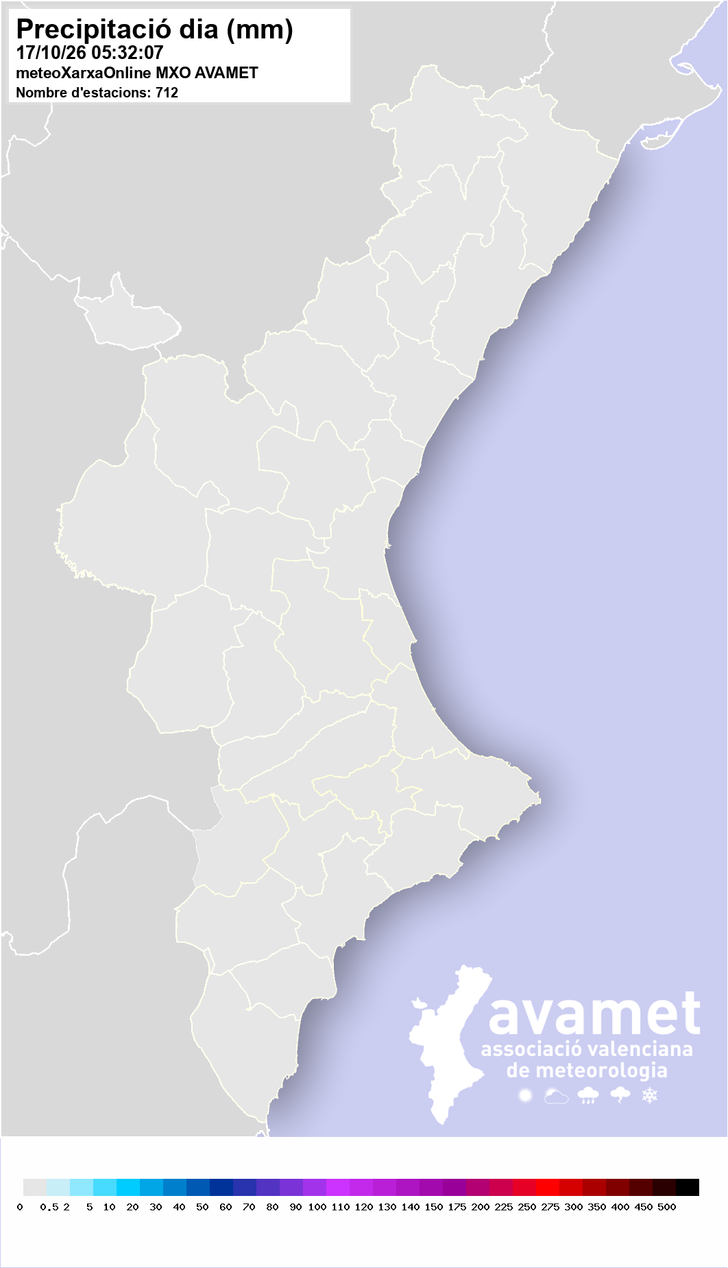Precipitació de hui